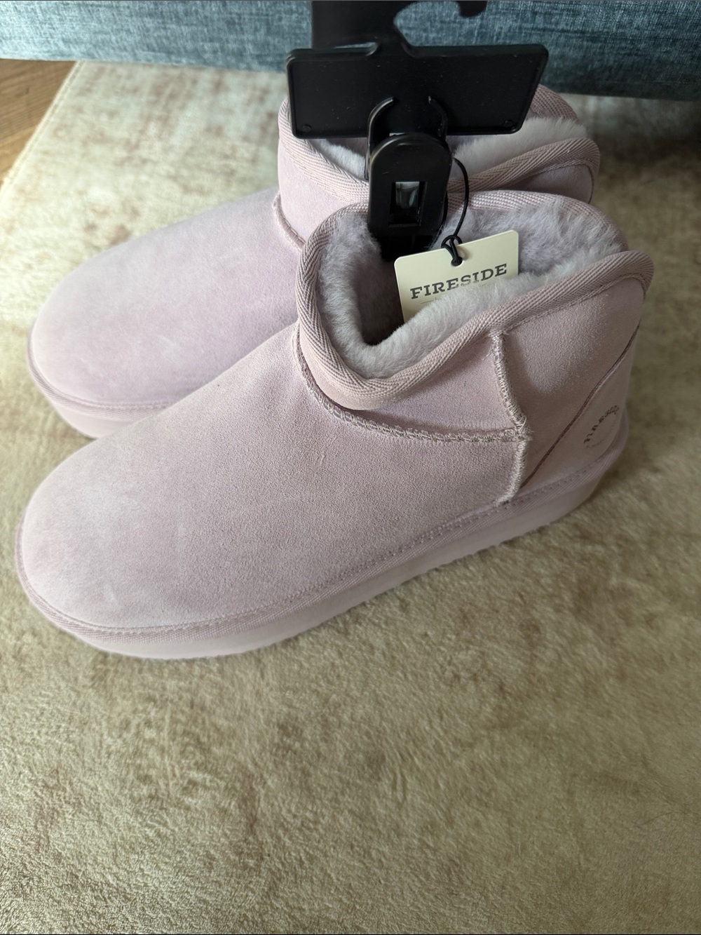 dearfoams Fireside Plush-Lined Ankle Slippers in Light Pink